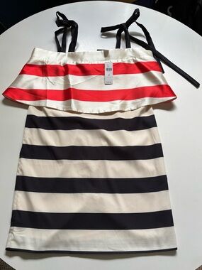 Anthropologie Striped Mini Dress in Red, Navy & Cream